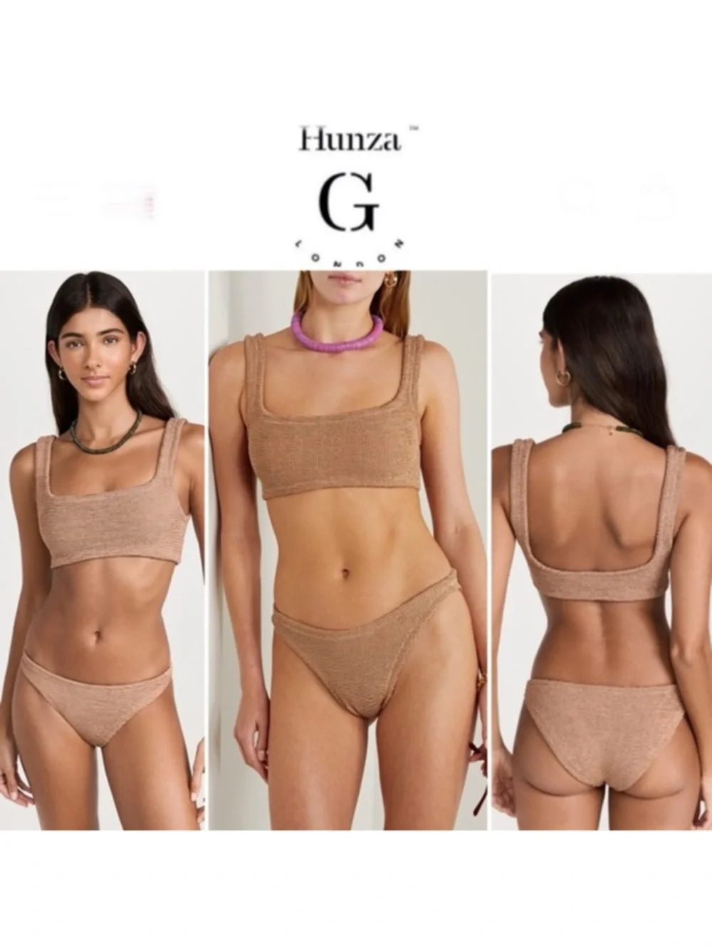 Hunza G Textured Pale Pink Knot-Front Bikini - Picture 11 of 11